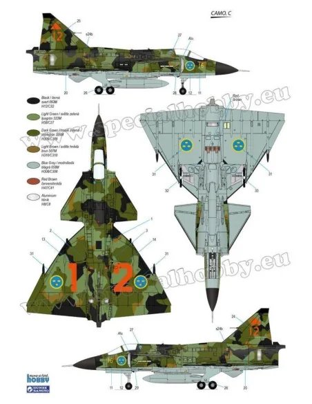 JA-37 Viggen Fighter, 1/72 - Special Hobby 100-SH72384