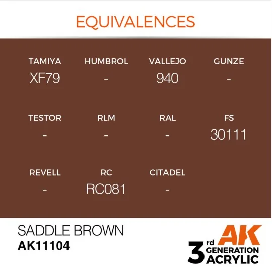 Saddle Brown 17ml - AK Interactive AK11104 Saddle Brown 17ml - AK Interactive AK11104