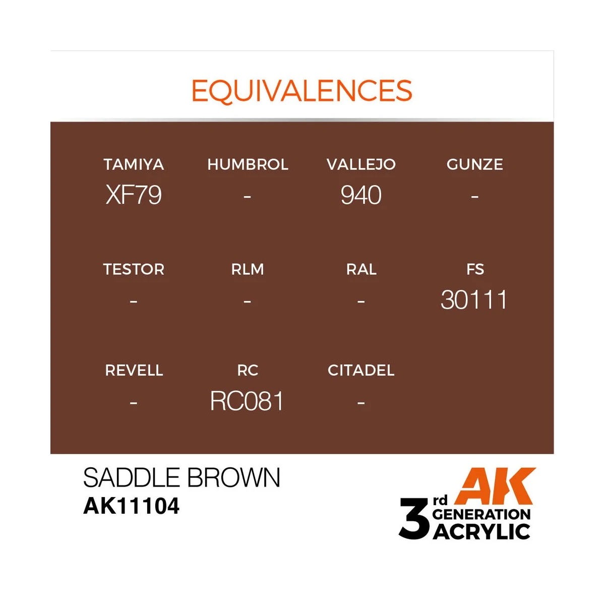 Saddle Brown 17ml - AK Interactive AK11104 Saddle Brown 17ml - AK Interactive AK11104