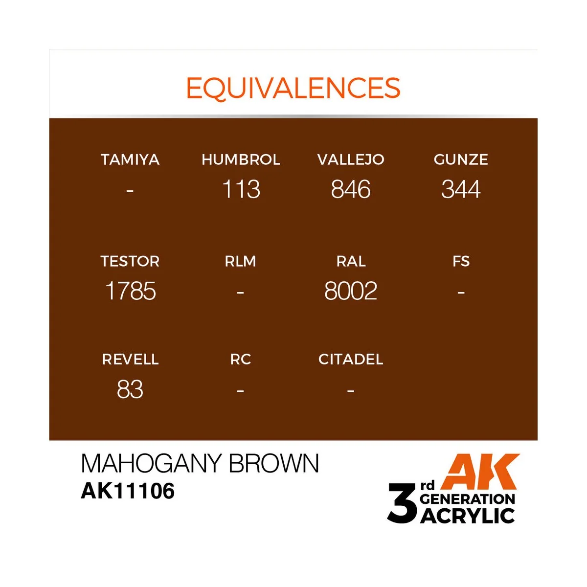 Mahogany Brown 17ml - AK Interactive AK11106