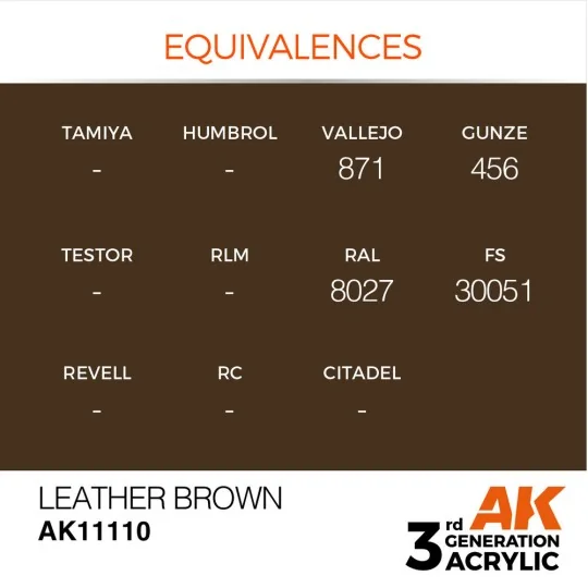 Leather Brown 17ml - AK Interactive AK11110 Leather Brown 17ml - AK Interactive AK11110