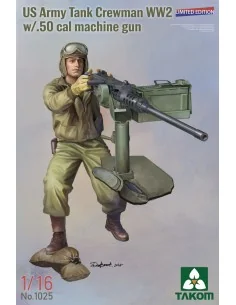 US Army Tank Crewman WW2 w/ .50 cal Machine Gun, 1/16 - Takom TAK1025