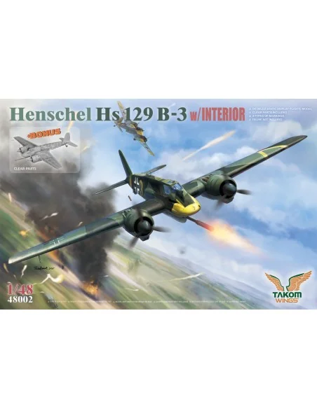 Henschel Hs 129 B-3 w/INTERIOR + BONUS (CLEAR PARTS), 1/48 - Takom ...