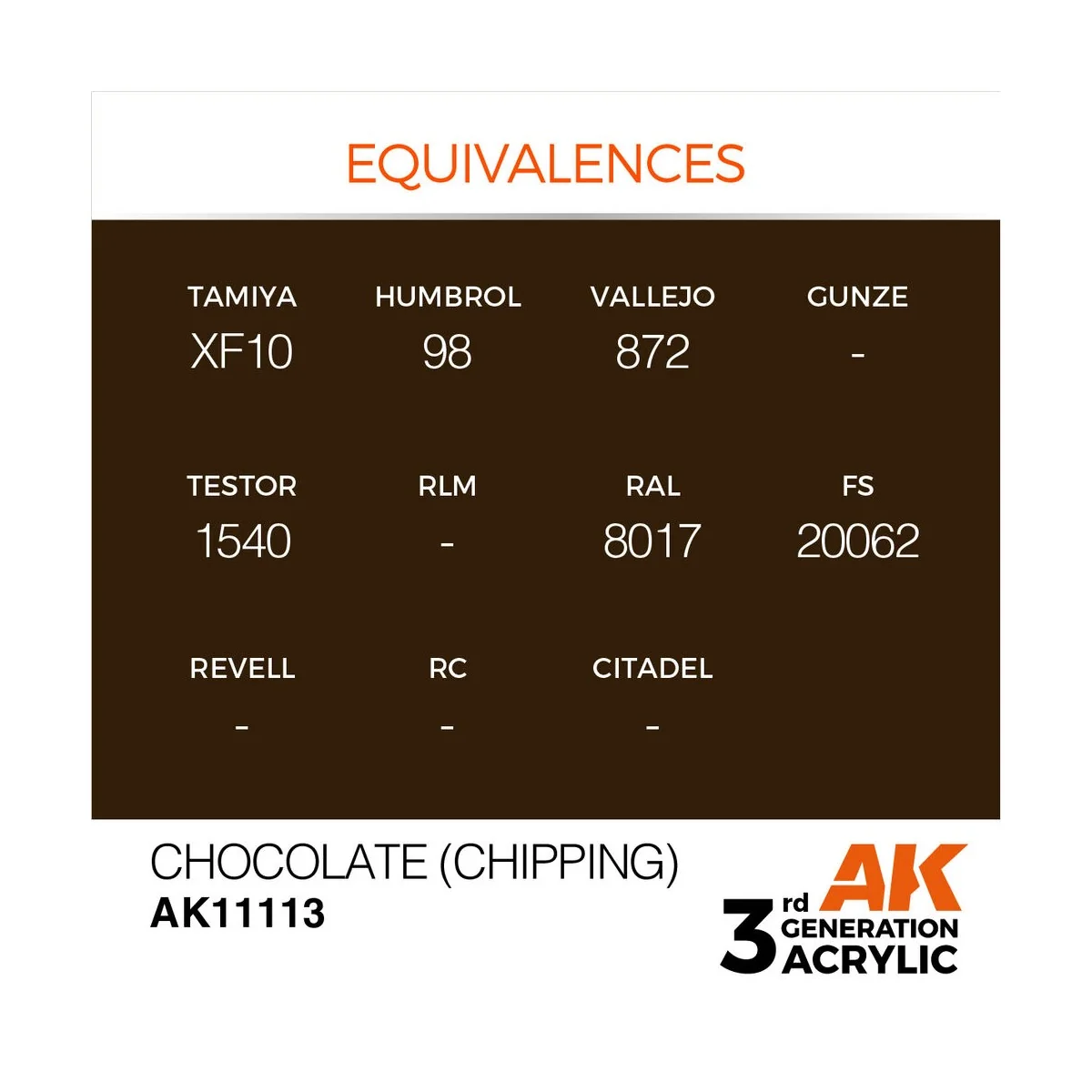 Chocolate (Chipping) 17ml - AK Interactive AK11113