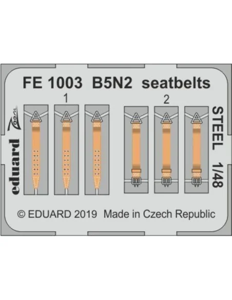 B5N2 seatbelts STEEL for Hasegawa, 1/48 - Eduard Accessories FE1003