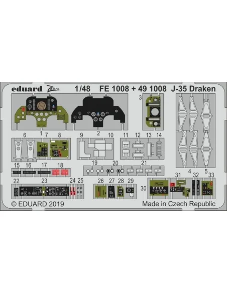 J-35 Draken for Hasegawa, 1/48 - Eduard Accessories FE1008