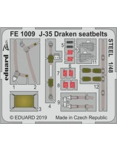 J-35 Draken seatbelts STEEL for Hasegawa, 1/48 - Eduard Accessories...