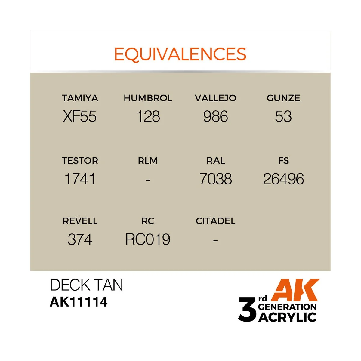 Deck Tan 17ml - AK Interactive AK11114 Deck Tan 17ml - AK Interactive AK11114