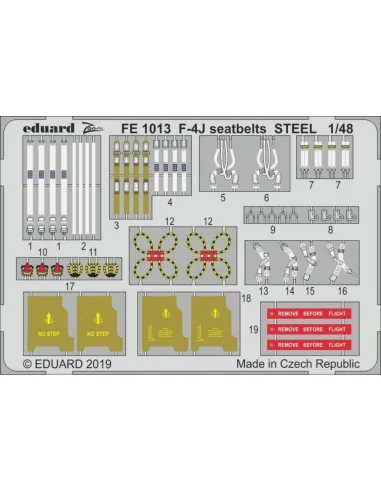 F-4J seatbelts STEEL for Academy, 1/48 - Eduard Accessories FE1013
