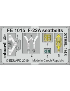 F-22A seatbelts STEEL for Hasegawa, 1/48 - Eduard Accessories FE1015
