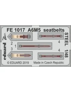 A6M5 seatbelts STEEL for Tamiya, 1/48 - Eduard Accessories FE1017