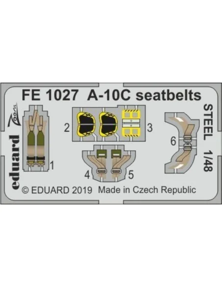 A-10C seatbelts STEEL for Italeri, 1/48 - Eduard Accessories FE1027