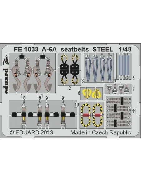 A-6A seatbelts STEEL for Hobby Boss, 1/48 - Eduard Accessories FE1033