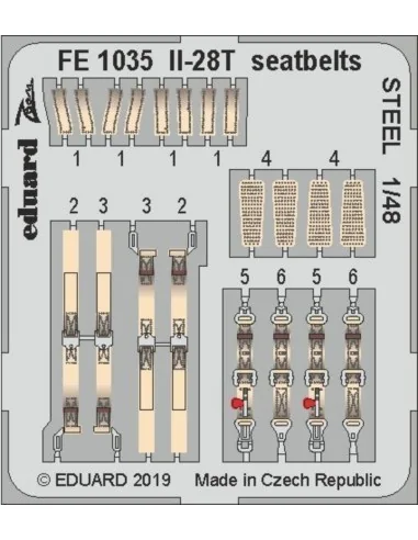 Il-28T seatbelts STEEL for Bobcat, 1/48 - Eduard Accessories FE1035