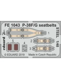 P-38F/G seatbelts STEEL for Tamiya, 1/48 - Eduard Accessories FE1043