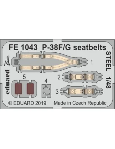 P-38F/G seatbelts STEEL for Tamiya, 1/48 - Eduard Accessories FE1043