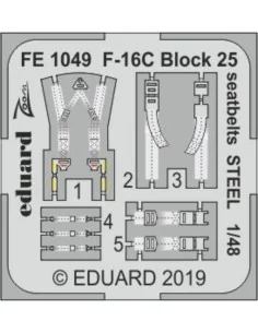 [NO_DESC] F-16C Block 25 seatbelts STEEL for Tamiya, 1/48 - Eduard ...