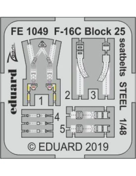 [NO_DESC] F-16C Block 25 seatbelts STEEL for Tamiya, 1/48 - Eduard ...