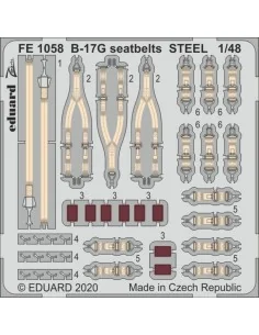 B-17G seatbelts STEEL for HKM, 1/48 - Eduard Accessories FE1058