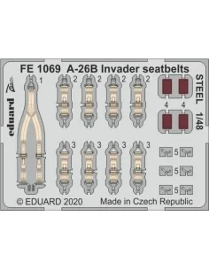 A-26B Invader seatbelts STEEL for ICM, 1/48 - Eduard Accessories FE...