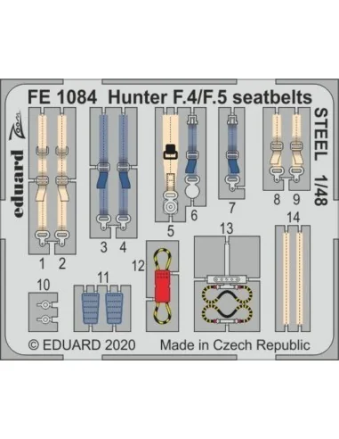 Hunter F.4/F.5 seatbelts STEEL for Airfix, 1/48 - Eduard Accessorie...