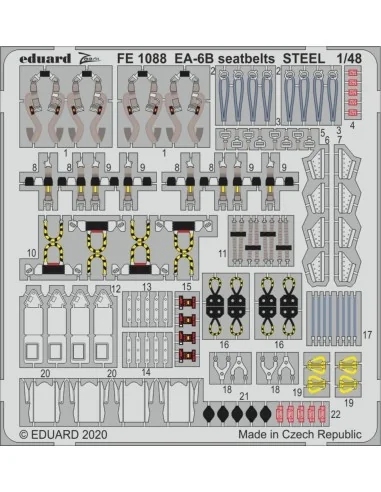 EA-6B seatbelts STEEL for Kinetic, 1/48 - Eduard Accessories FE1088