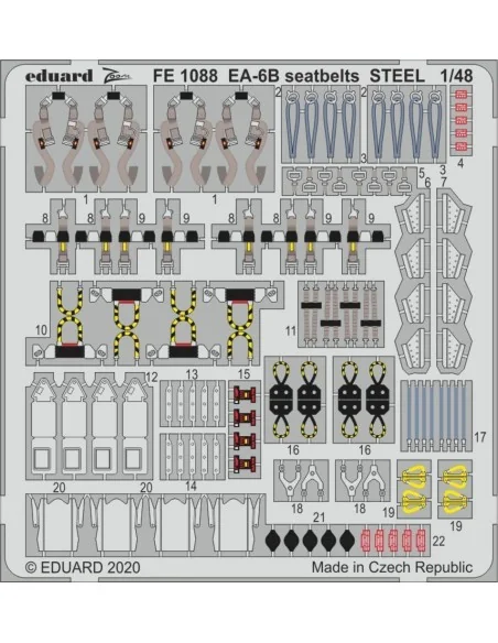 [NO_DESC] EA-6B seatbelts STEEL for Kinetic, 1/48 - Eduard Accessor...