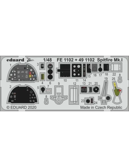 Spitfire Mk.I for Airfix, 1/48 - Eduard Accessories FE1102