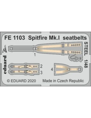 Spitfire Mk.I seatbelts STEEL for Airfix, 1/48 - Eduard Accessories...