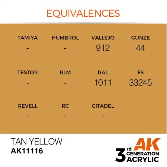 Tan Yellow 17ml - AK Interactive AK11116 Tan Yellow 17ml - AK Interactive AK11116