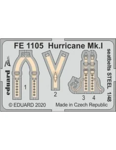 Hurricane Mk.I seatbelts STEEL for Airfix, 1/48 - Eduard Accessorie...