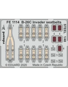 B-26C Invader seatbelts STEEL for ICM, 1/48 - Eduard Accessories FE...