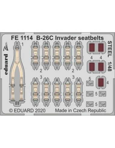[NO_DESC] B-26C Invader seatbelts STEEL for ICM, 1/48 - Eduard Acce...