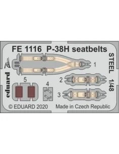 [NO_DESC] P-38H seatbelts STEEL for Tamiya, 1/48 - Eduard Accessori...