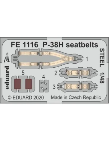 P-38H seatbelts STEEL for Tamiya, 1/48 - Eduard Accessories FE1116