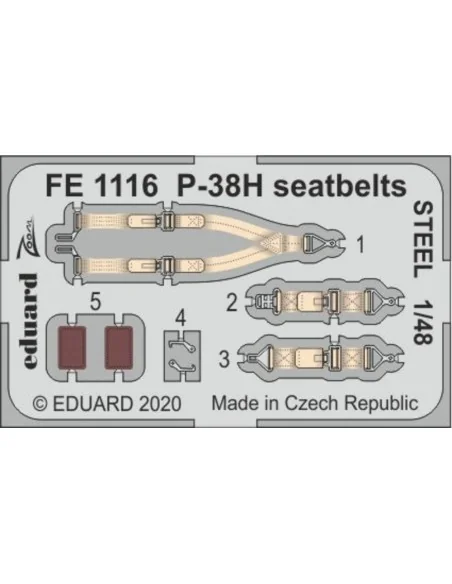 P-38H seatbelts STEEL for Tamiya, 1/48 - Eduard Accessories FE1116