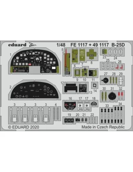 B-25D for Revell, 1/48 - Eduard Accessories FE1117