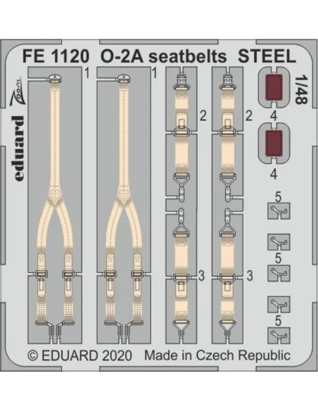 O-2A seatbelts STEEL for ICM, 1/48 - Eduard Accessories FE1120