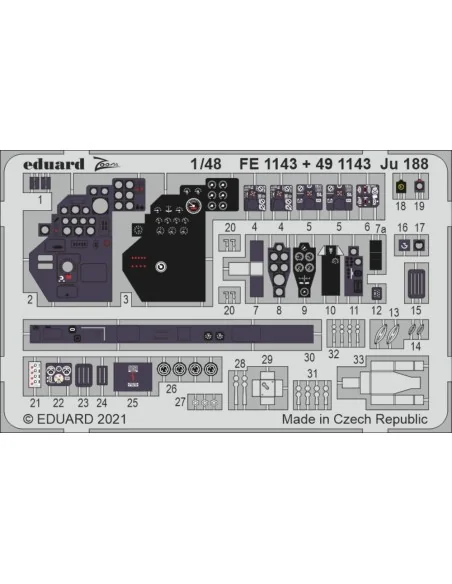 [NO_DESC] Ju 188 1/48 for REVELL, 1/48 - Eduard Accessories FE1143