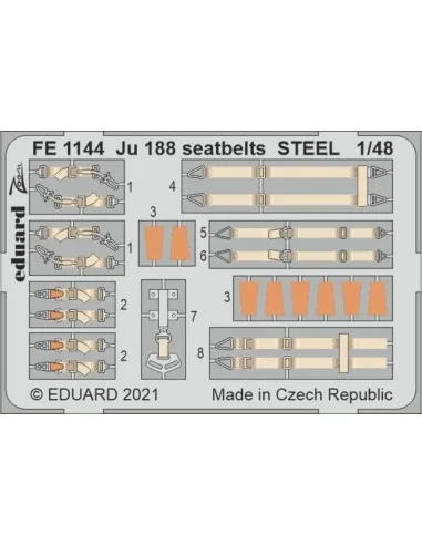 Ju 188 seatbelts STEEL 1/48 for REVELL, 1/48 - Eduard Accessories F...