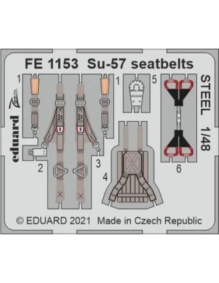 [NO_DESC] Su-57 seatbelts STEEL 1/48 for ZVEZDA, 1/48 - Eduard Acce...
