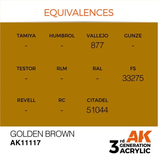 Golden Brown 17ml - AK Interactive AK11117 Golden Brown 17ml - AK Interactive AK11117