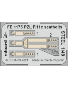 PZL P.11c seatbelts STEEL 1/48 for ARMA HOBBY, 1/48 - Eduard Access...