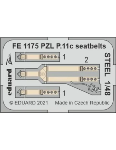 PZL P.11c seatbelts STEEL 1/48 for ARMA HOBBY, 1/48 - Eduard Access...