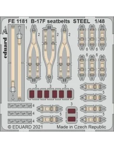 B-17F seatbelts STEEL 1/48 for HKM, 1/48 - Eduard Accessories FE1181