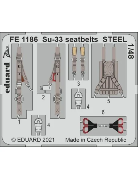 Su-33 seatbelts STEEL 1/48 for MINIBASE, 1/48 - Eduard Accessories ...