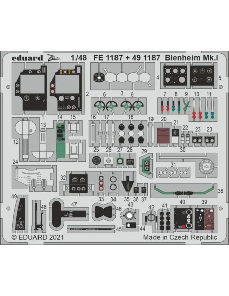 Blenheim Mk.I 1/48 for AIRFIX, 1/48 - Eduard Accessories FE1187