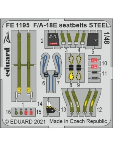 [NO_DESC] F/A-18E seatbelts STEEL 1/48 for MENG, 1/48 - Eduard Acce...