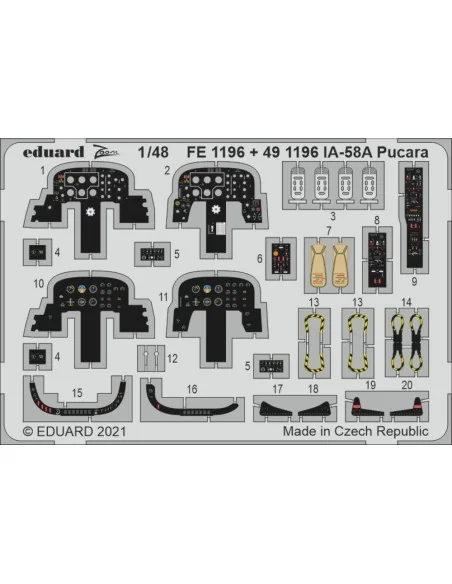 IA-58A Pucara 1/48 for KINETIC, 1/48 - Eduard Accessories FE1196