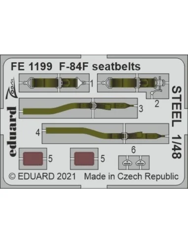 F-84F seatbelts STEEL 1/48 for KINETIC, 1/48 - Eduard Accessories F...
